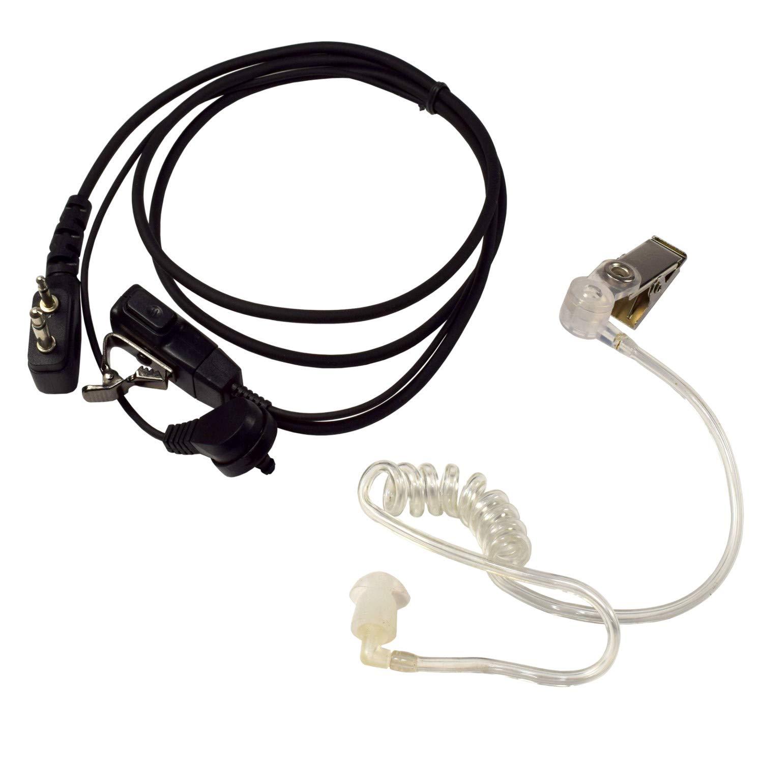 HQRP HQRP 2X 2 Pin Acoustic Tube Earpiece Headsets Mic Compatible with ICOM IC-S21E, IC-S41A, IC-S41E, IC-T2, IC-T21A Sun Meter