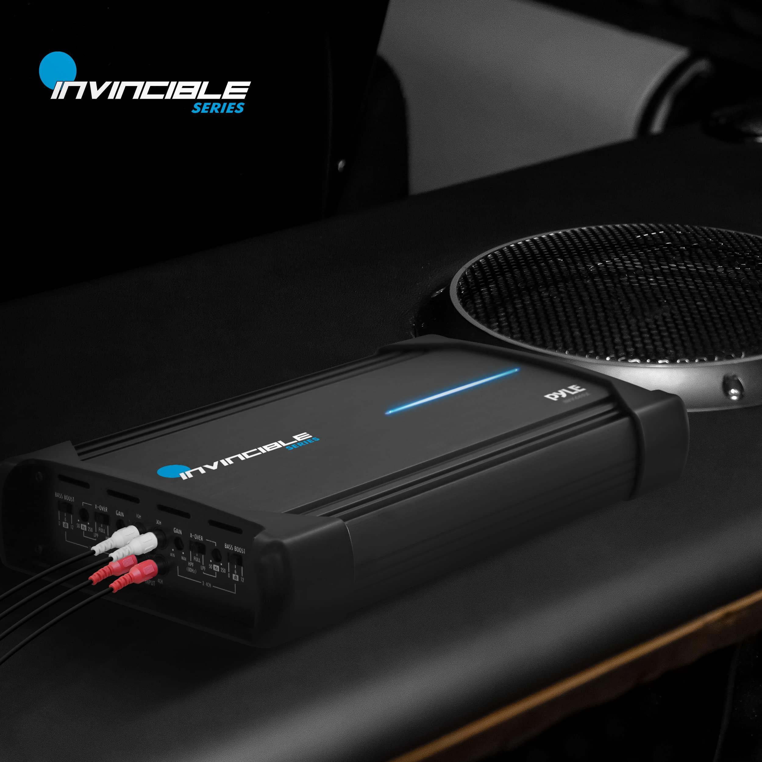 Pyle Pyle 14 Class AB Mosfet Amplifier - Invincible Series Bridgeable Amp, 4 Channel 2000 Watts Max, Mosfet PWM Power Supply, High-Current Dual Discrete Drive Stages, Advanced Protection Circuitry