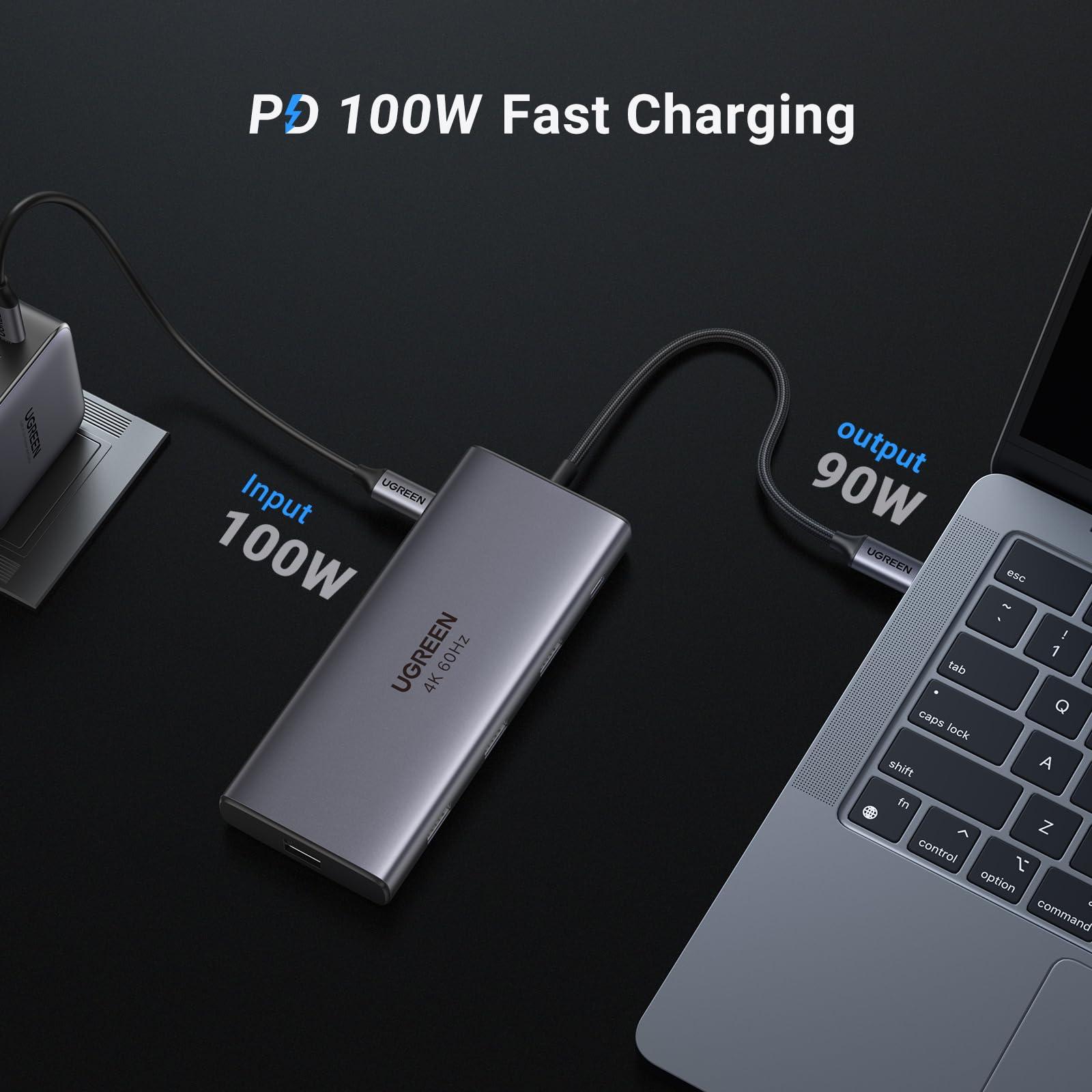 UGREEN UGREEN Revodok Pro 109 USB C Hub 9 in 1 10Gbps USB C 3.2 & USBA 3.2 4K HDMI, 100W Power Delivery, SD/TF Card Reader Gigabit Ethernet for MacBook Pro/Air,iPhone 16 15 Pro/Pro Max, Thinkpad and More.