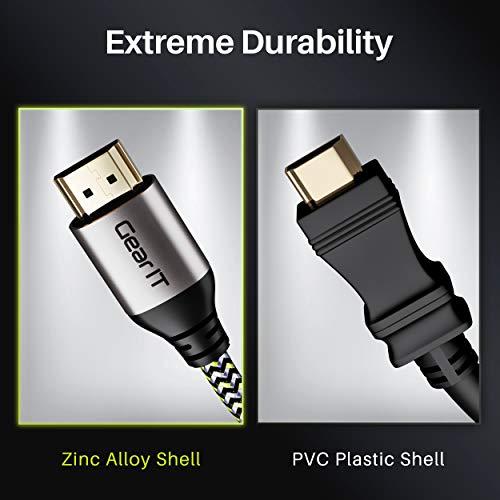 GearIT GearIT 4K HDMI Cable, (2-Pack / 3.3ft / 1m) High-Speed HDMI 2.0b, 4K 60hz, 3D, ARC, HDCP 2.2, HDR, 18Gbps - Nylon Braided Cord