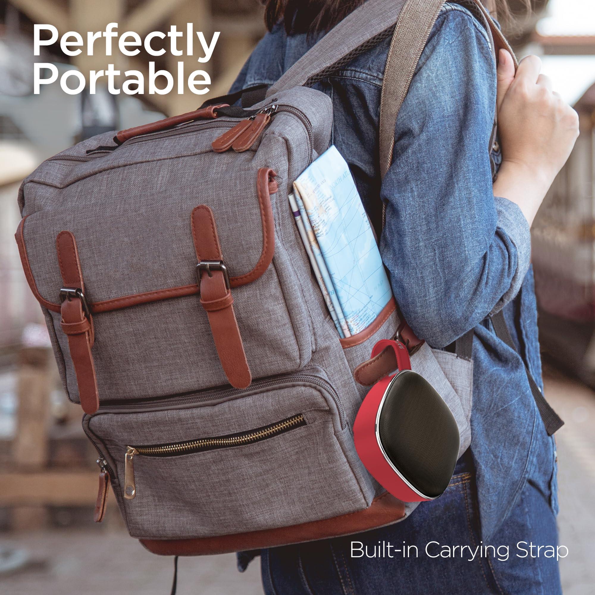 HyperGear HyperGear Bluetooth Speaker - Portable Bluetooth Speakers with Powerful Loud HD Stereo Sound, Built-in Mic to Take Calls Stream Music Indoor, Outdoor, Portable Speaker- Red