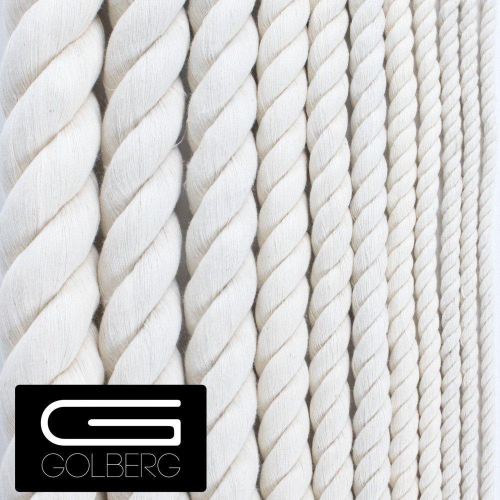 GOLBERG G GOLBERG Twisted 100% Natural Cotton Rope - White Cotton Rope - (5/32 Inch x 10 Feet)
