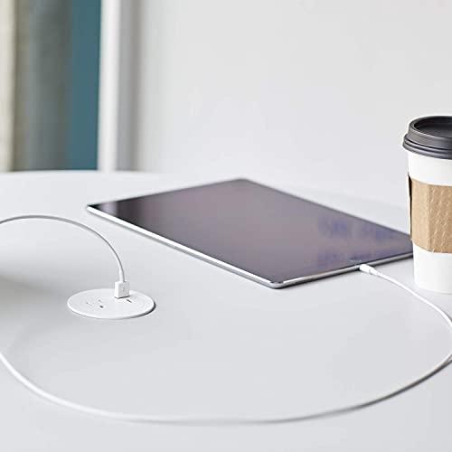 Wiremold Legrand Wiremold RFPCRUAUC-WH10 Round Furniture Power Center with USB, 1 Outlet, Type A/C USB, 10 Foot Cord, White