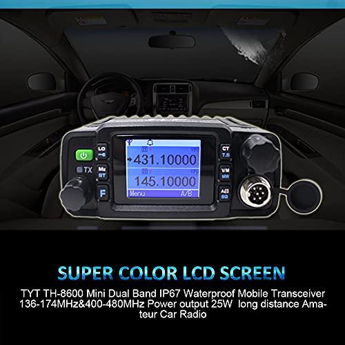 ANYSECU TYT TH-8600 Mini 25 Watt Dual Band Mobile Radio Station IP67 Waterproof Radio VHF UHF Transceiver