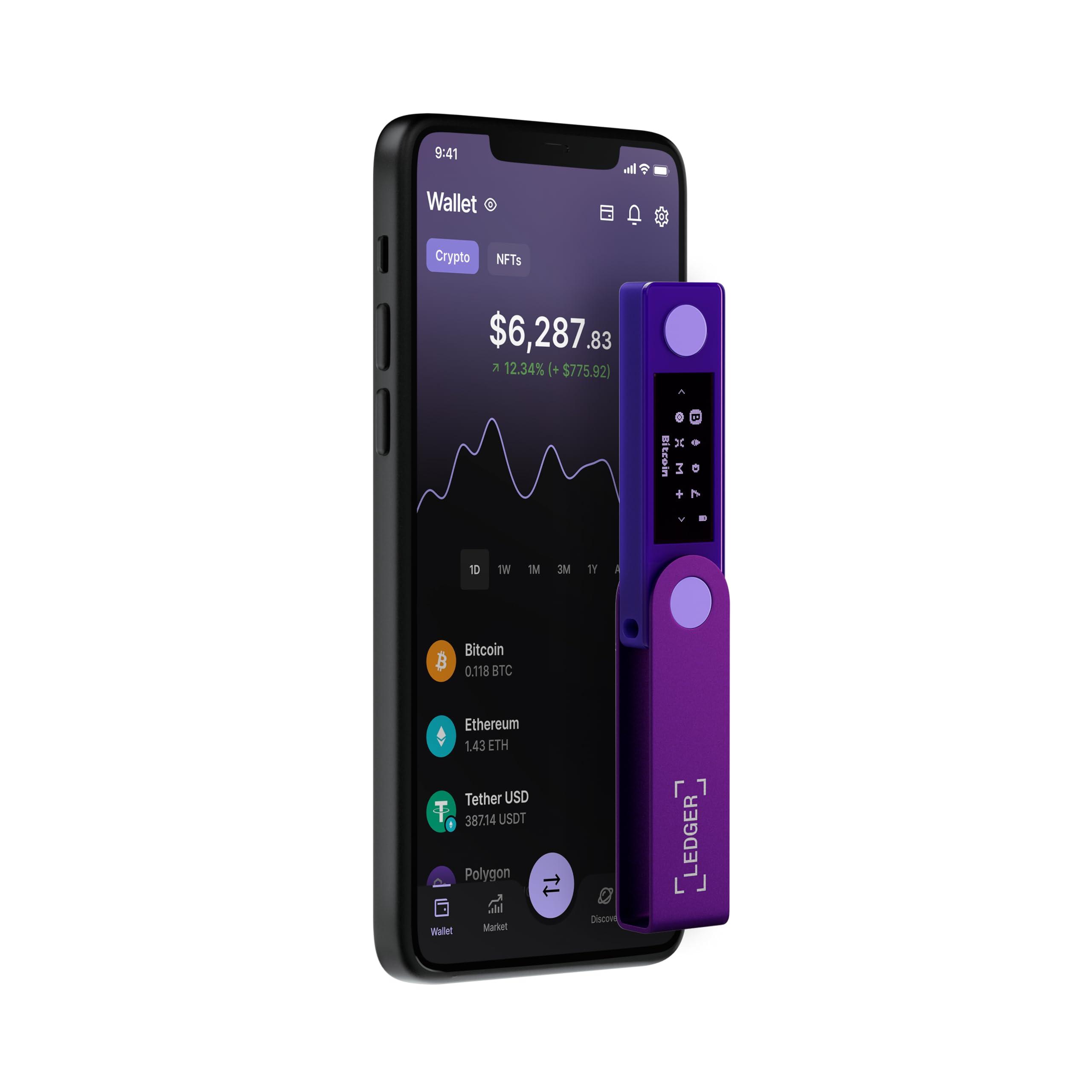 Ledger Ledger Nano X (Amethyst Purple) - Secure and Manage Your Crypto & NFTs on-The-go with Our Bluetooth-Enabled Hardware Wallet