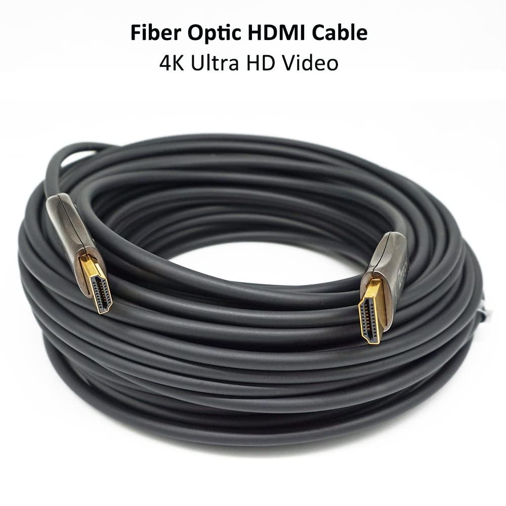 DTech DTech Ultra Slim 200 Feet Fiber Optic HDMI 2.0 Cable 4K 60Hz 18Gbps for in-Wall Installation 200ft Projector Laptop Computer Monitor TV (61 Meters)