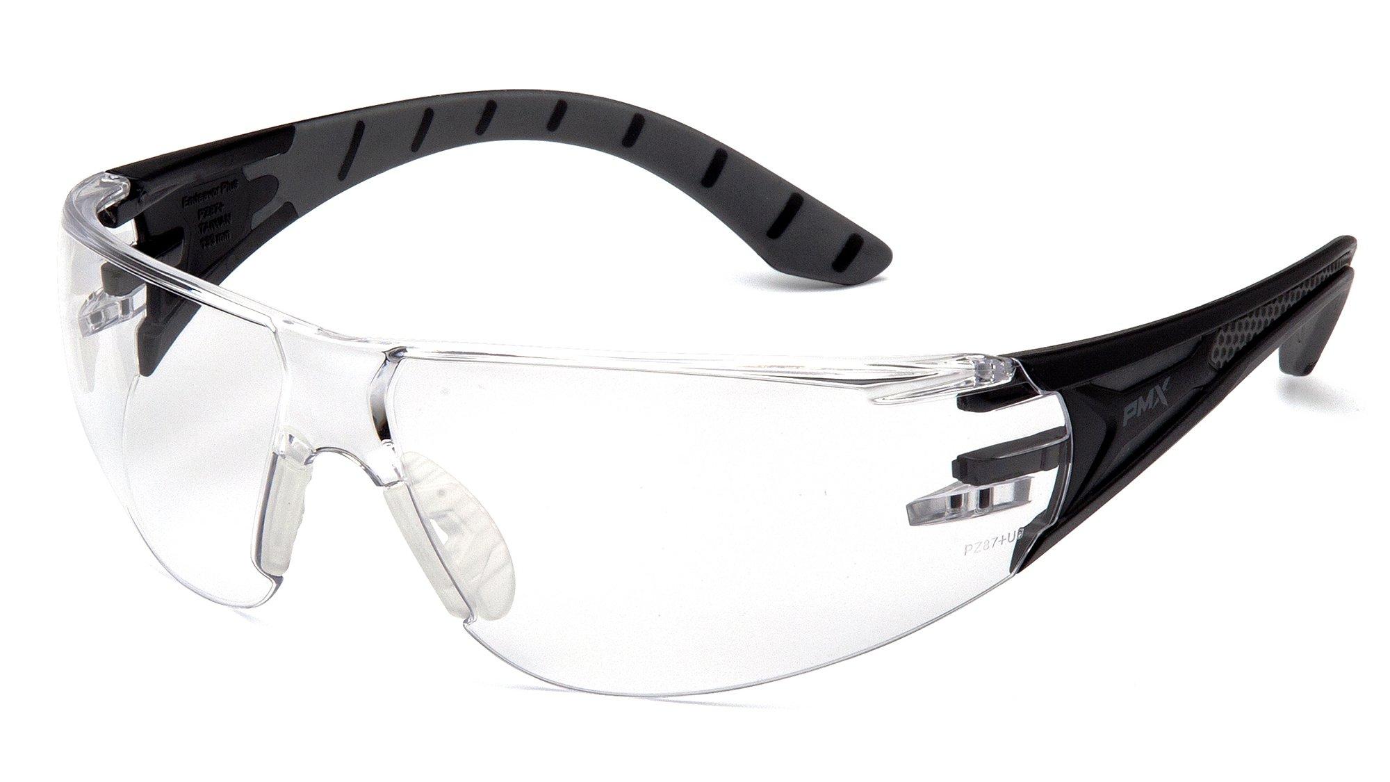 Pyramex Safety Pyramex Endeavor Plus Safety Glass Black/Gray Frame Clear Anti-Fog Lens
