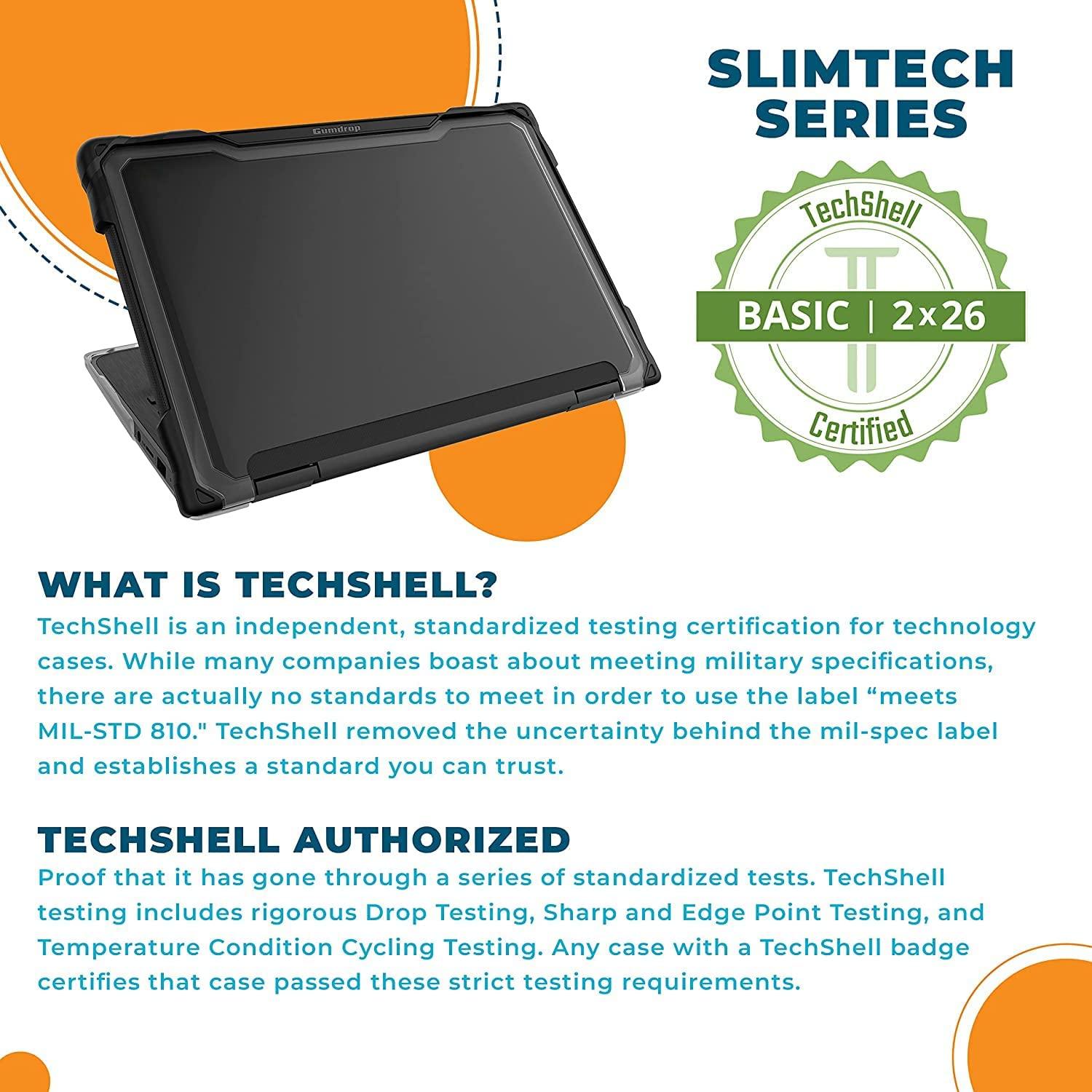 Gumdrop Cases Gumdrop SlimTech Laptop Case Fits HP Chromebook x360 11 G3 EE (2in1). Designed for K-12 Students, Teachers and Classrooms Drop Tested, Rugged, Shockproof Bumpers for Reliable Device ProtectionBlack