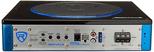 Rockville Rockville RW8CA 8" 600 Watt Low Profile Under-Seat Active Powered Car Subwoofer, Black