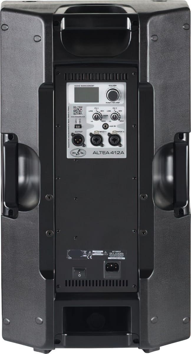 DirectNine Basics DAS Audio 10404915 Model ALTEA-412A Lightweight Multi-Purpose PA System, Black; with Monitor Position; Class D Amplifier with SMPS; 24-bit DSP with LCD Screen; DAScontrol Interface; Standby Mode