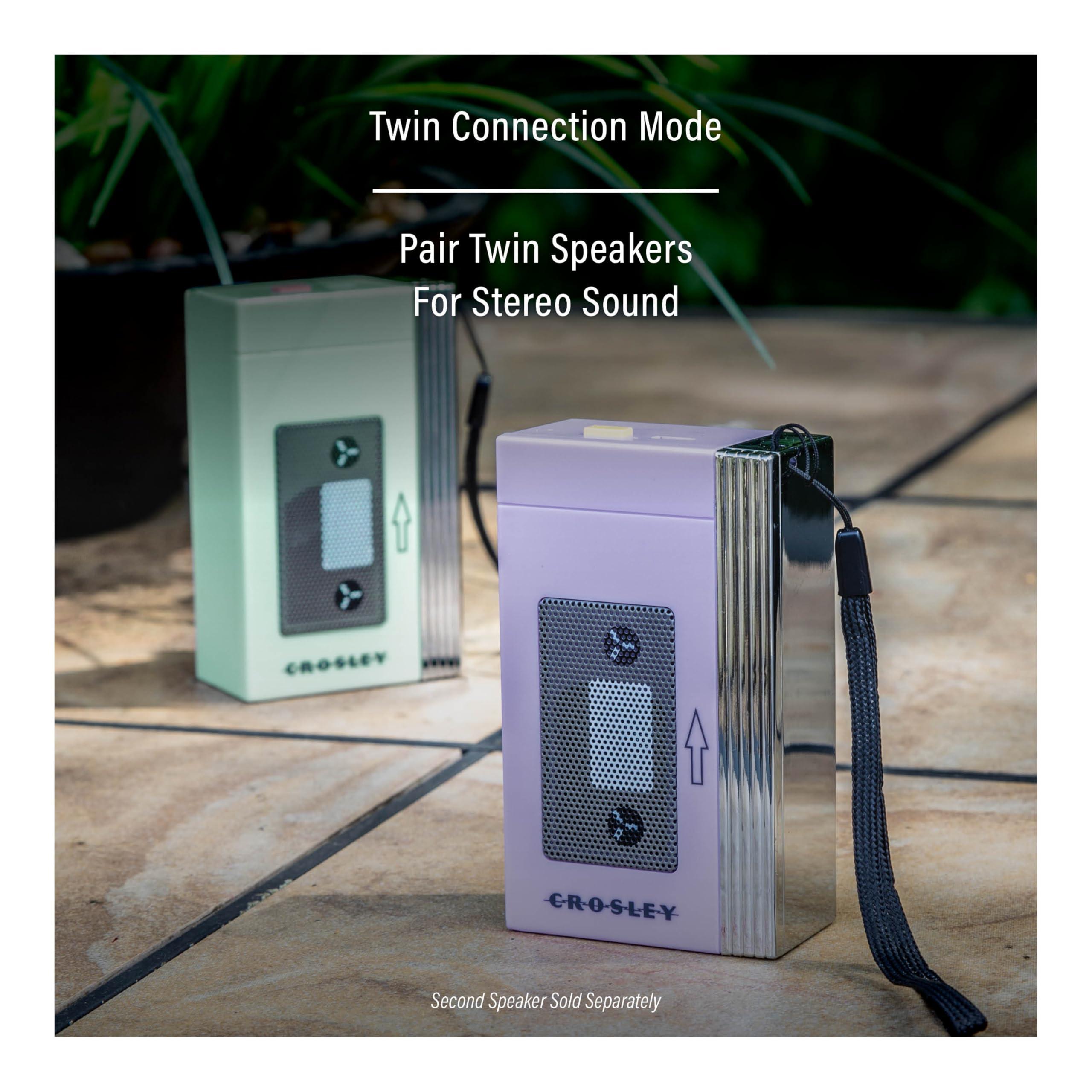 Crosley Crosley CR3047A-LN Mini Retro 80's Portable Bluetooth Speaker, Wireless with Microphone, Vintage, Lavender