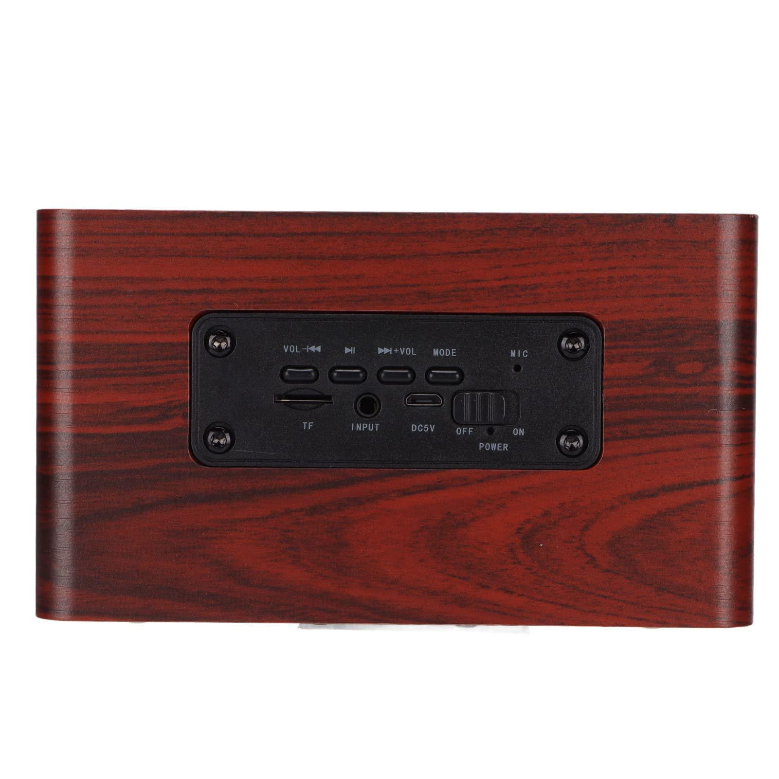 Pomya Wooden Retro Bluetooth Speaker, Vintage Decor, Old Fashion Stereo Speaker Computer Subwoofer Home Audio Speaker for Kitchen Desk Bedroom Office Party Outdoor PC Laptop (Brown Wood