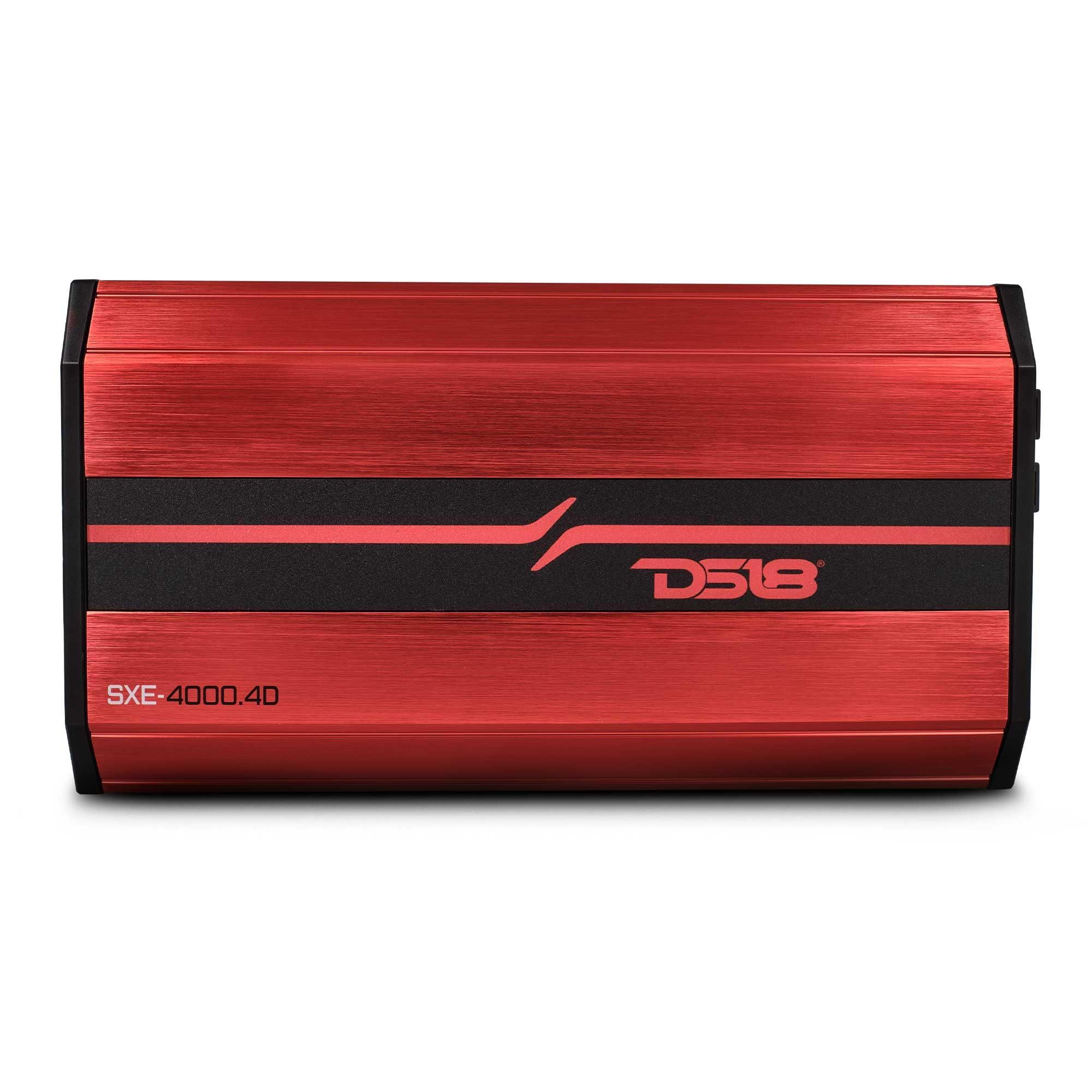 DS18 DS18 SXE-4000.4D/RD Car Amplifier Stereo Full-Range Class D 4-Channel 275x4 RMS @4 OHM 4000 Watts - Powerful and Compact Amp for Speakers in Car Audio System