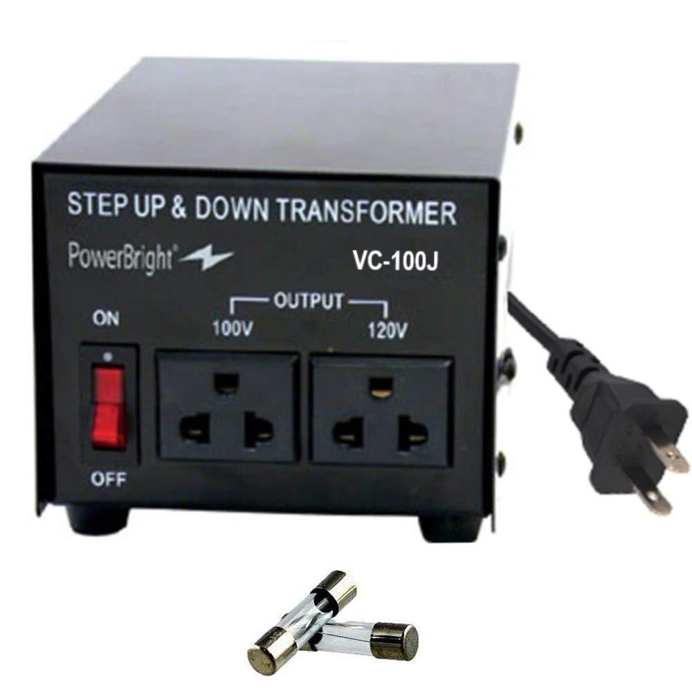 PowerBright PowerBright Japanese Voltage Transformer, 100 Watts Max Output Step Up Step Down Japan Converter for 120 Volt and 100V Countries, Convert from 120V to 100V and 100V to 120V, Universal Outlet Socket