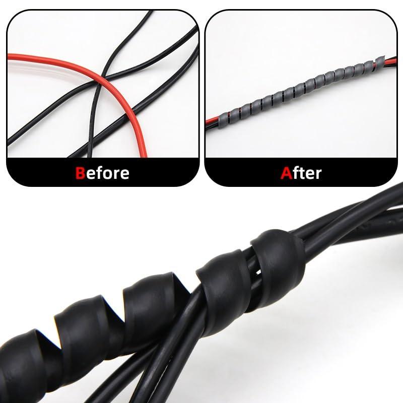 MIAOSHE Spiral Wrap Cable Spiral Wrap 14mm 16mm 18mm ID Flexible Pipe Protection Cable Organizer Wire Protector Winding Line Sleeve Cover Tube Tubing Cover (Color : White, Size : ID 14mm 2 Meters)
