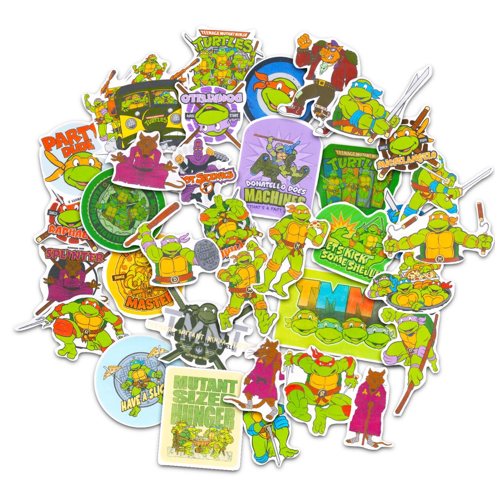 Nickelodeon Teenage Mutant Ninja Turtles Sticker Decal Set - Bundle with 100 Assorted TMNT Decals for Laptops, Cell Phones, Water Bottles and More Plus Door Hanger | TMNT Decals