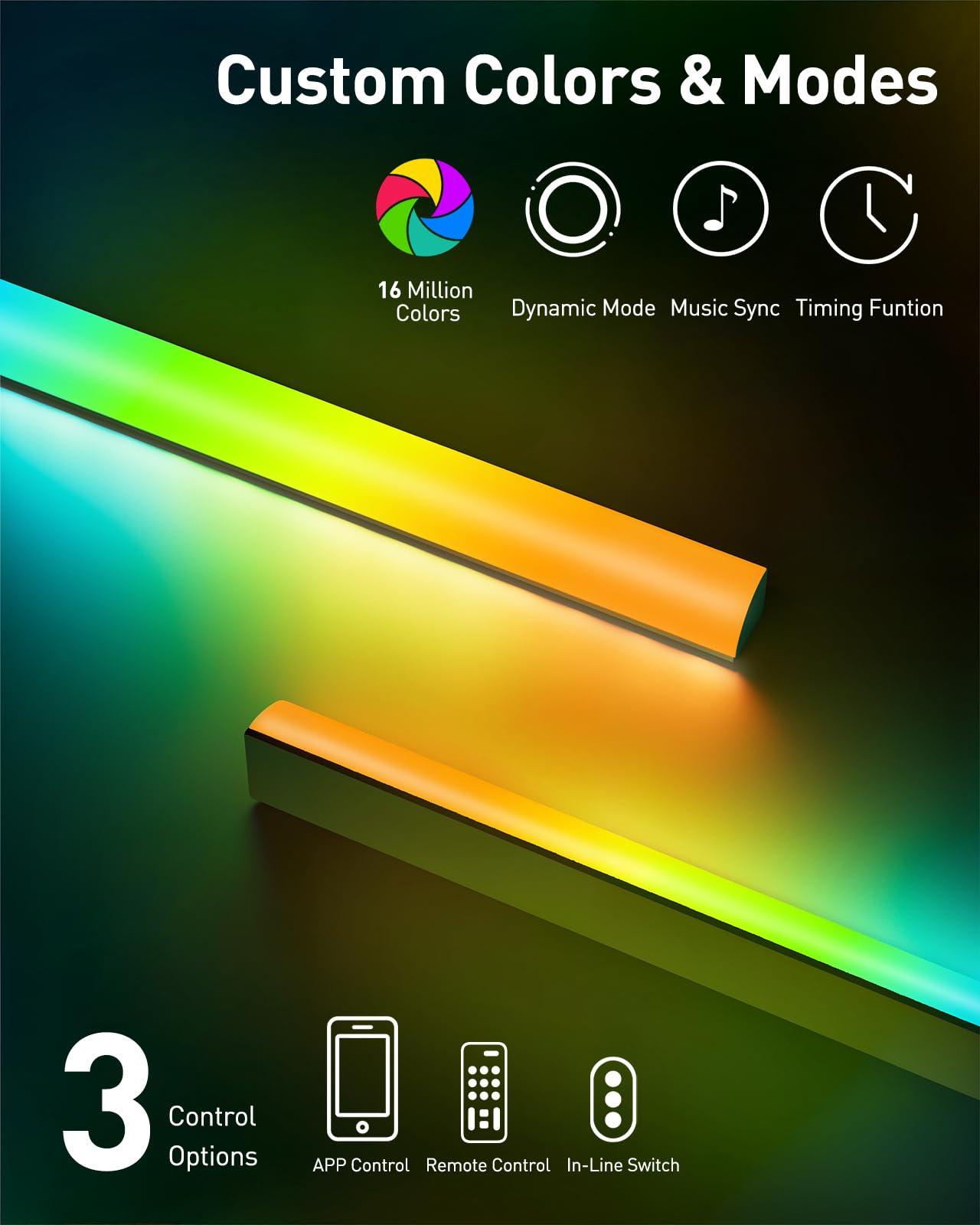 Perlegear Perlegear Pre-Assembled TV Wall Mount with LED Lights for 26-65 inch TVs up to 99 lbs, Max VESA 400x400mm, Swivel, Extension, Tilt, TV Backlights with Music Sync, Fits 16/12 Wood Studs, PGMF20