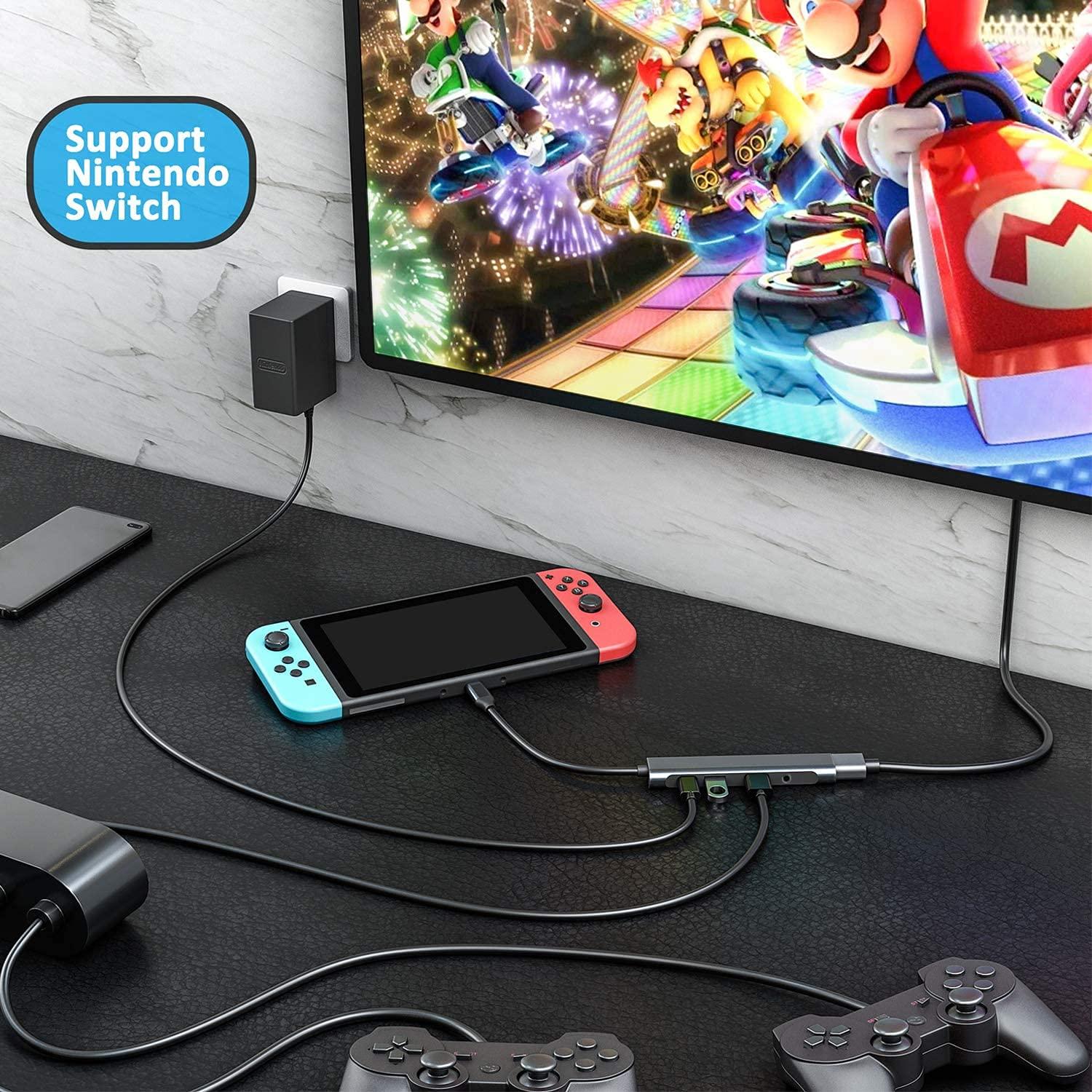 GKEAPZA USB C to HDMI Adapter Dex Dock for Galaxy S24/S23/S22/S21/Note20/TabS9/S8/S7,Type-c hub with 3.5mm Audio Jack,4K HDMI,USB3.0,PD 60W,Adapter for iPhone 15/iPad Air 4/5,iPad Mini 6,Nintendo Switch