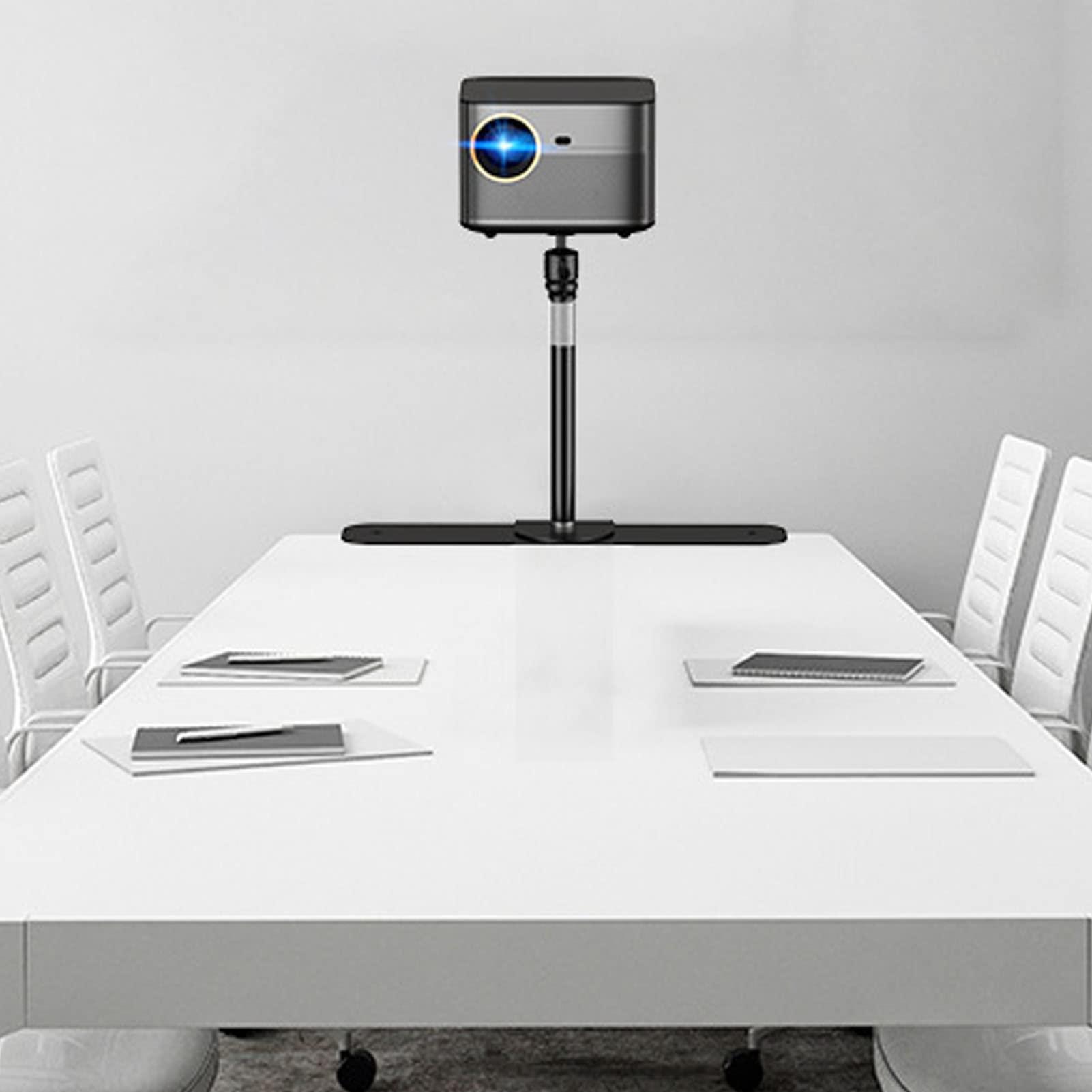 Dpofirs Projector Stand for Bed Headboard, Couch Back, Adjustable Height, 360 Degree Rotatable 90 Degree Tiltable, Metal Structure Projector Mount (White)