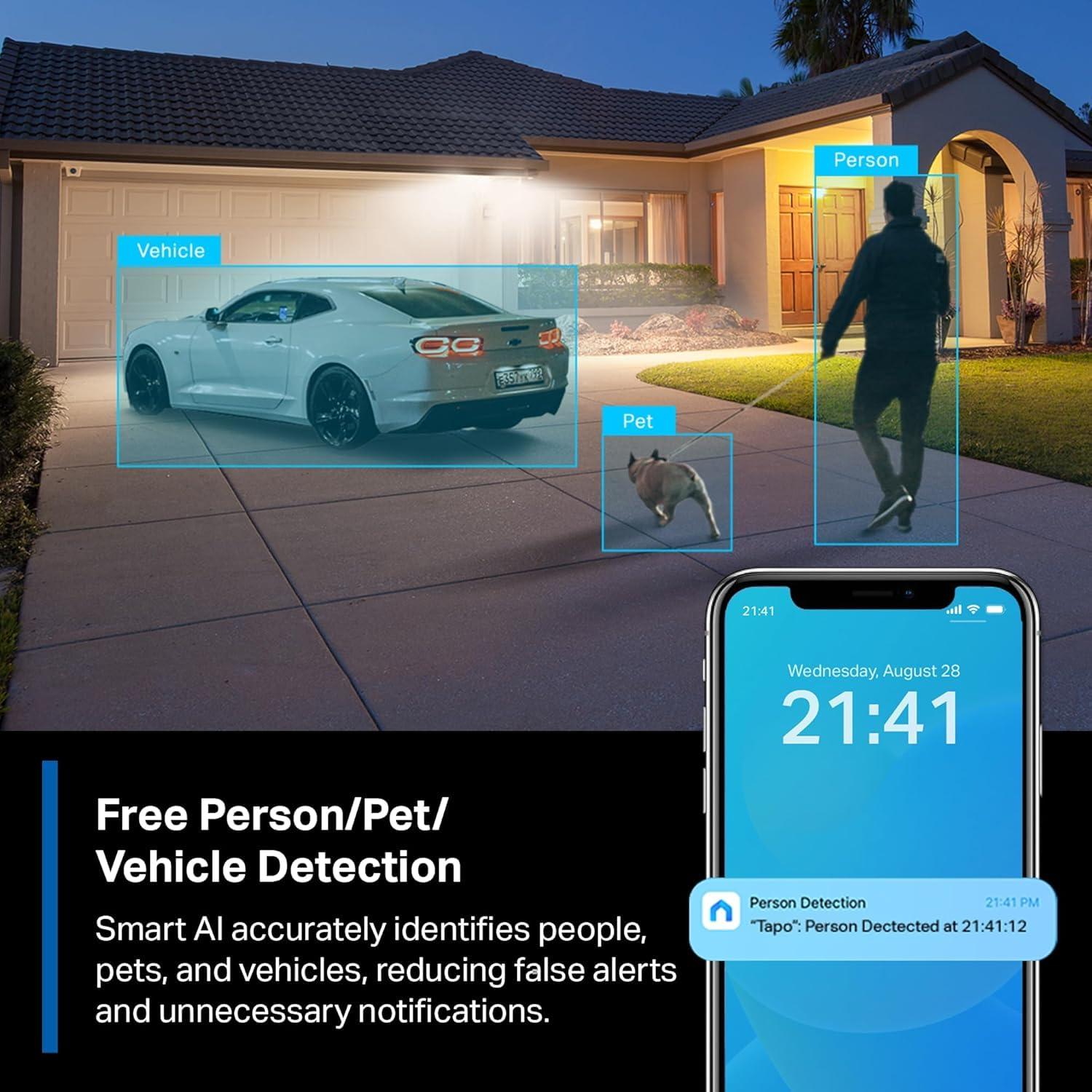 Tapo TP-Link MagCam, 2024 PCMag Editors Choice & Wirecutter Recommended Outdoor Security Camera, 2K, Battery, Magnetic Mount Wireless Camera, 150 FOV, SD/Cloud Storage, Person/Vehicle Detection