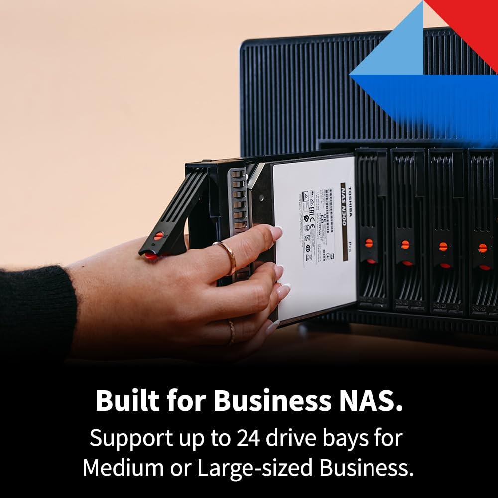 TOSHIBA Toshiba N300 PRO 14TB Large-Sized Business NAS (up to 24 bays) 3.5-Inch Internal Hard Drive - Up to 300 TB/year Workload Rate CMR SATA 6 GB/s 7200 RPM 512 MB Cache - HDWG51EXZSTB