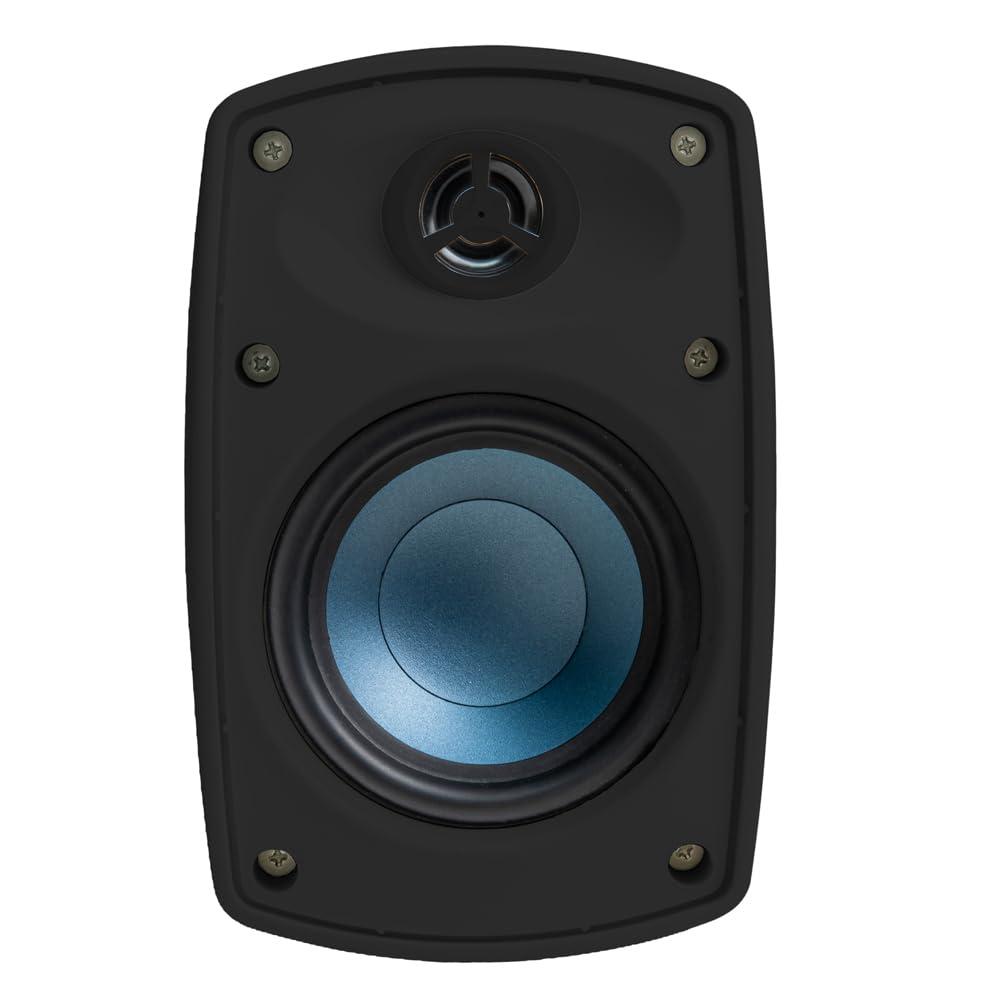 OSD Audio OSD AP490 4\" Outdoor Patio Speaker Pair, 60W RMS and 70V, IPX6 Weather Resistant, Full Motion Bracket, Black