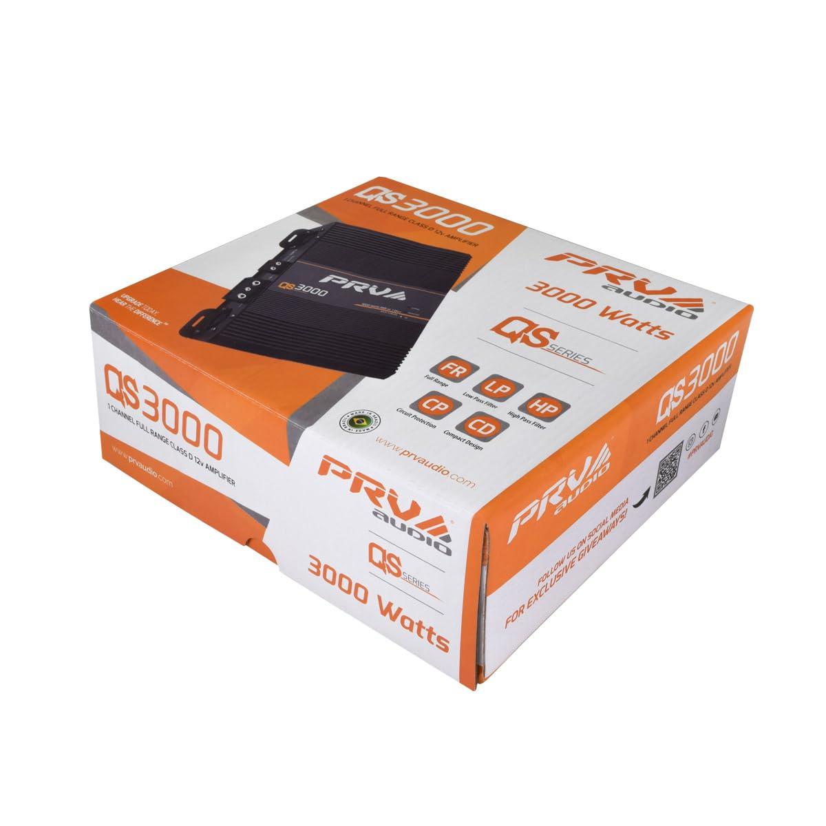 PRV AUDIO PRV Audio QS3000 1 Ohm 3000 Watt Amp Car Audio Amplifier Full Range HD Sound Monoblock 3K Car Amp with Built-in HPF and LPF Controls for PRO Audio Systems