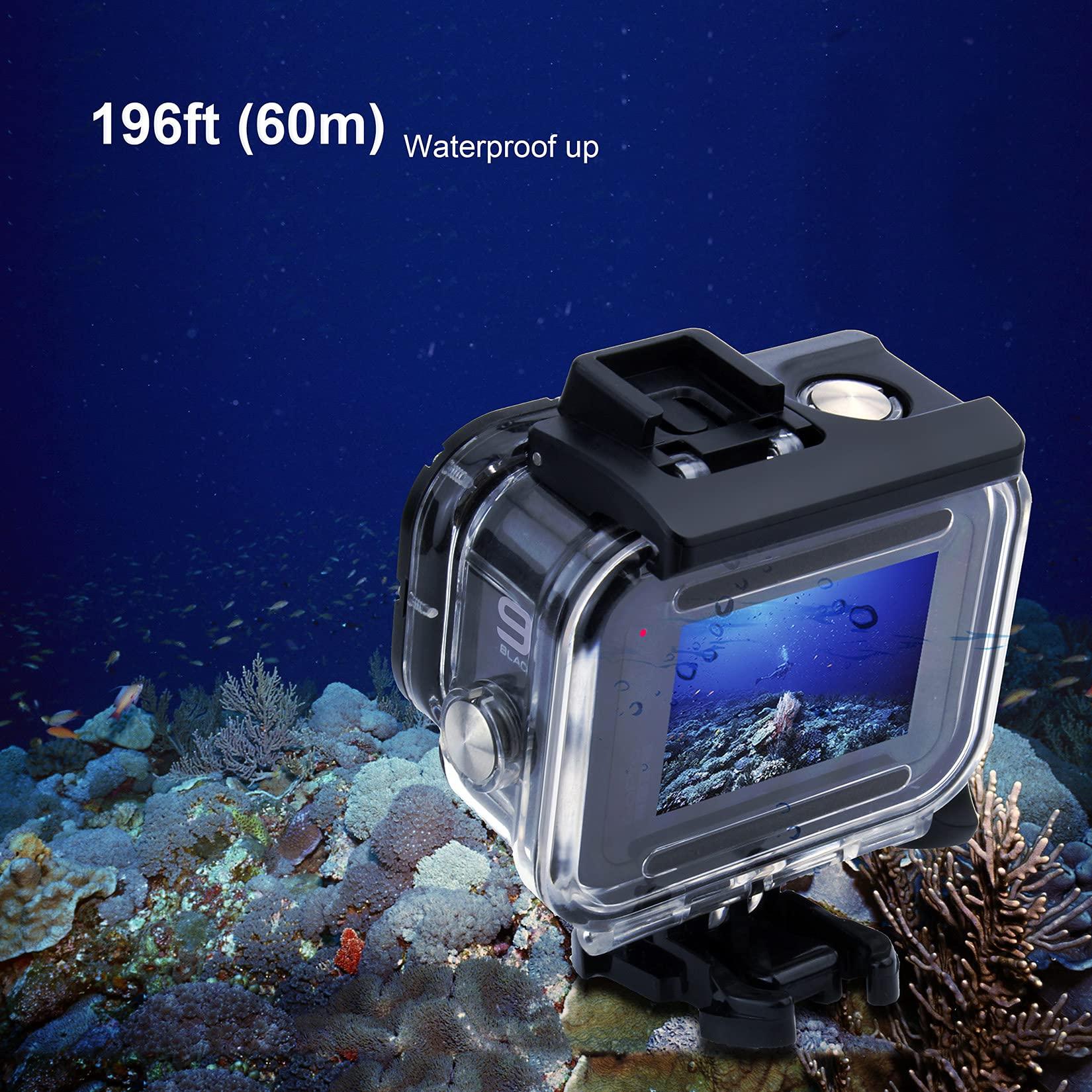 GEPULY GEPULY Waterproof Housing Case for GoPro Hero 9 10 11 12 13 Black, 60M Underwater Protective Dive Housing Shell with 2 Cold Shoe Adapters Brackets Accessories Go Pro Accessory
