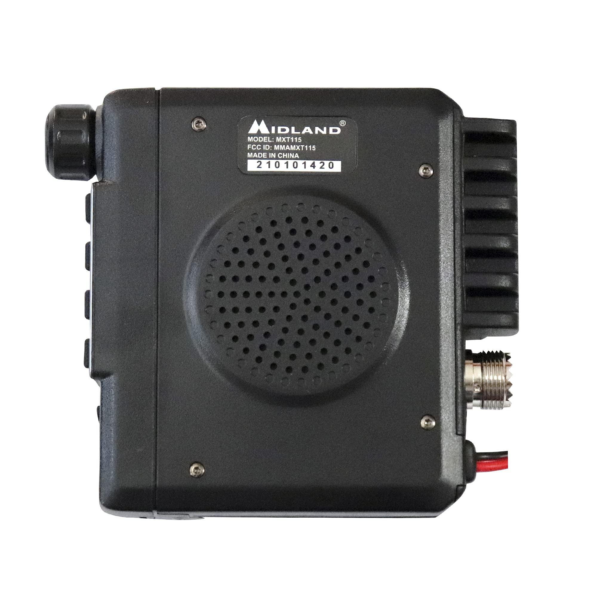 Midland Midland MXT115AGVP3 - 15 Watt GMRS MicroMobile Two Way Radio - Off Roading Outdoor Farm Radio - Extended Range 3dB gain Ghost Antenna, Antenna Cable, Mounting Bracket - Farm Tractor Bundle