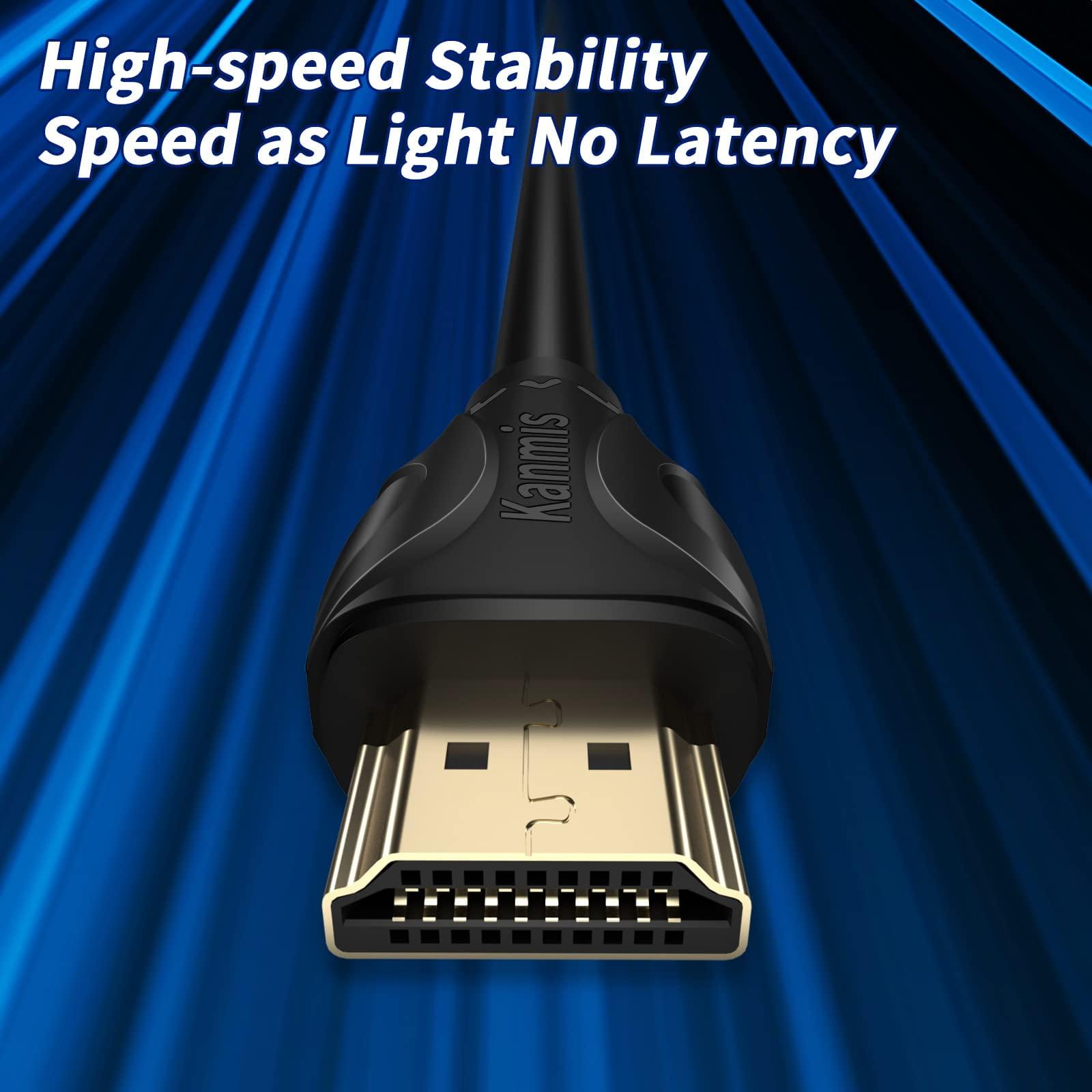 kanmis 4K HDMI Cable 150ft, High Speed Hdmi Cables (HDMI2.0,18Gbps,1080P)-Ethernet Audio Return Video 4K HDMI Cable, Ultra High Speed Gold Plated Connectors, Compatible with Playstation Arc PS3 PS4 PC HDTV