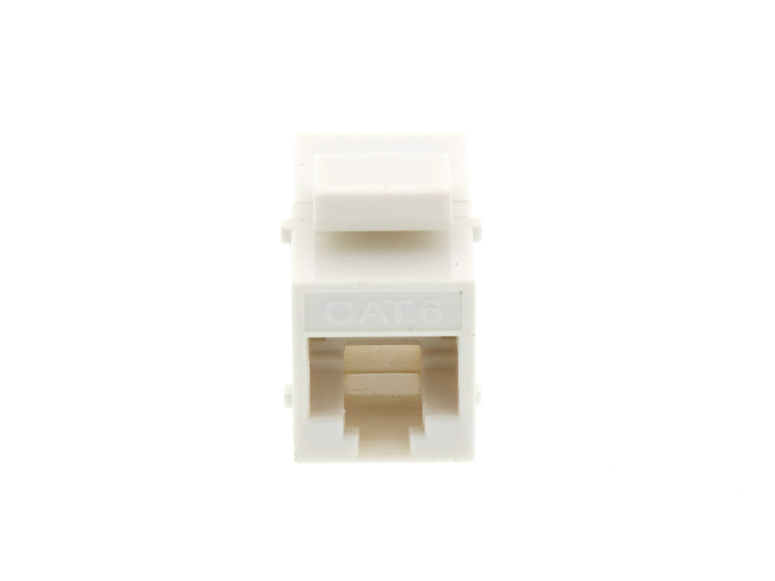 Networx Networx White Cat6 RJ45 Feed Through Panel Mount Keystone Coupler