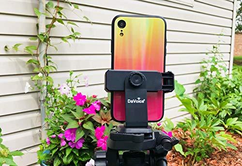 DaVoice DaVoice Tripod Phone Mount Adapter, 360 Rotating Holder, Compatible with iPhone Smartphone Camera Stand, Universal Cell Phone Attachment Clip Clamp