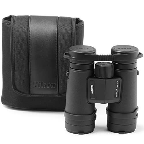 Lumintrail Nikon Monarch M7 10x42 (16766) Black Binoculars Bundle with Lens Pen and Cleaning Cloth, Compact Binoculars for Adults for Hunting, Bird Watching, and Hiking Essentials, Zoom Optics Lightweight Travel