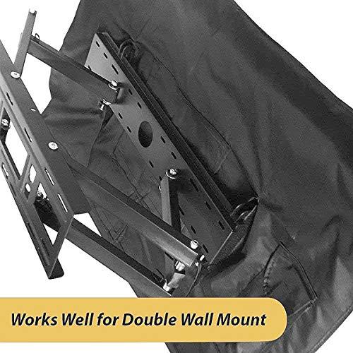 LKXHarleya LKXHarleya Outdoor TV Cover, Wall-Mounted TV Screen Dust Cover Black Heavy Duty Waterproof Oxford TV Protector Fit for 55-58 Inch