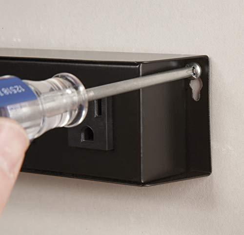 Prime Wire & Cable Prime Wire & Cable PB801120 6-Outlet Metal Power Strip with 14-3 SJT 10-Feet Cord,Black