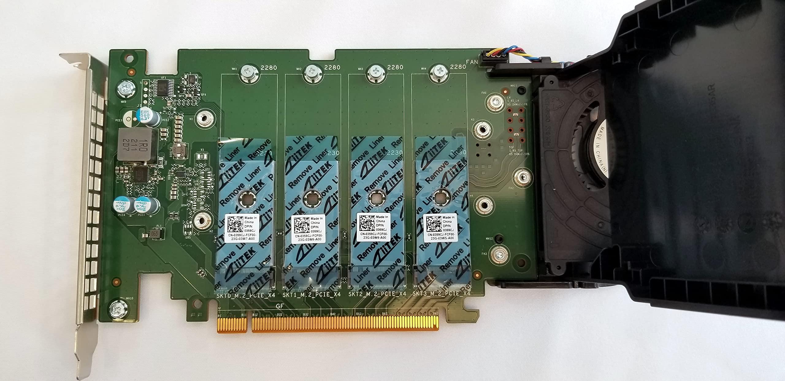 Foxconn Dell Ultra-Speed Drive Quad NVMe M.2 PCIe x16 SSD Advanced Card with Thermal Pad and Heatsink (Adapter Only)