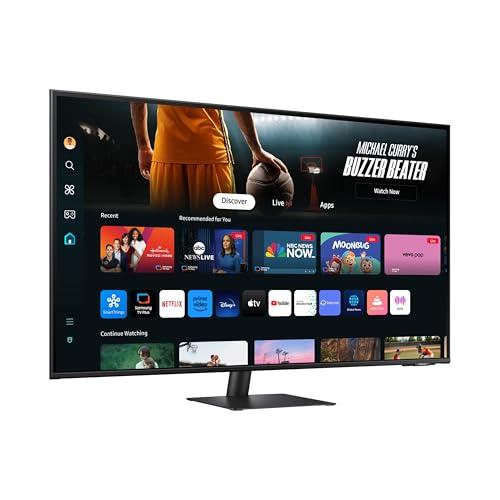 SAMSUNG SAMSUNG 43-Inch M7 (M70D) Series 4K UHD Smart Monitor, Speakers, HDR10, USB-C, Multiple Ports, Gaming Hub, SolarCell Remote, Vision Accessibility Tools, LS43DM702UNXGO, 2024, Black