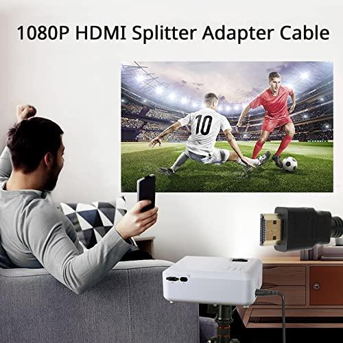 Marmoin HDMI Cable Splitter 1 in 2 Out HDMI Adapter Cable HDMI Male to Dual HDMI Female 1 to 2 Way, Support Two TVs at The Same Time, Signal One In Two Out