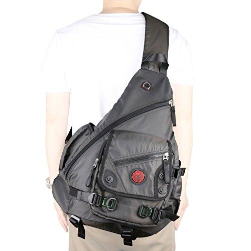 Kawei Knight Kawei Knight Large Sling Bag Laptop Backpack Cross Body Messenger Bag Shoulder Travel Rucksack Black