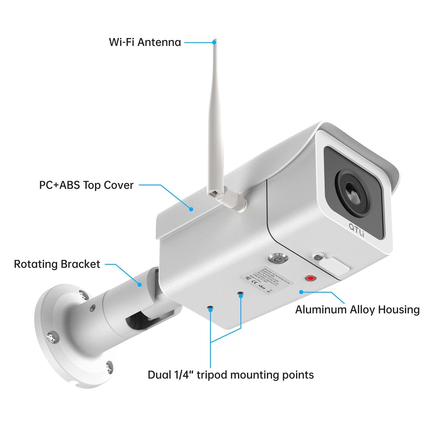ATLI ATLI ATL3500 Time Lapse Camera Outdoor Construction Jobsite APP Control Remote Access IP65 Weatherproof Pre-Installed 128GB Memory Card 1080P Timelapse Camera Photo Video for Plants Projects