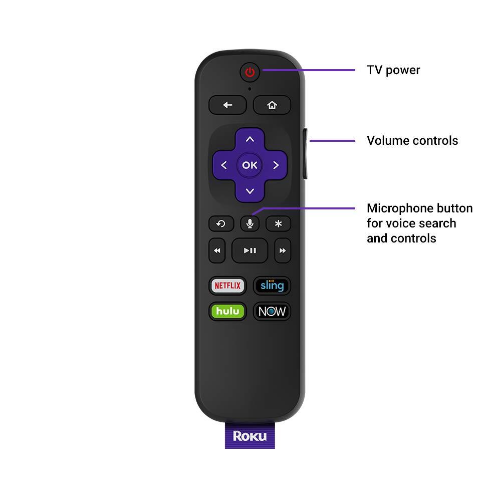 Roku Roku Streaming Stick | Portable; Power-Packed Streaming Device with Voice Remote with Buttons for TV Power and Volume (2018)