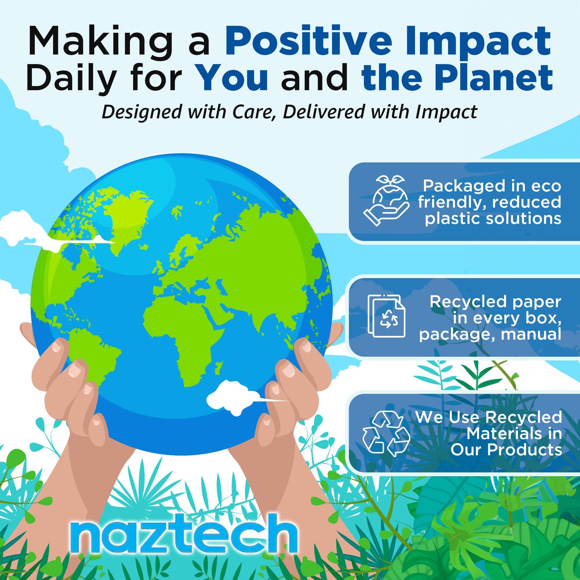 Naztech Naztech Aura 360 Midnight 24HR ANC Over Ear Headphone Wireless, Noise Cancelling Headphones Over Ear, Bluetooth Headphone Gym, Active Noise Cancelling Head Phones, Multipoint Connection Dual Voice Mic