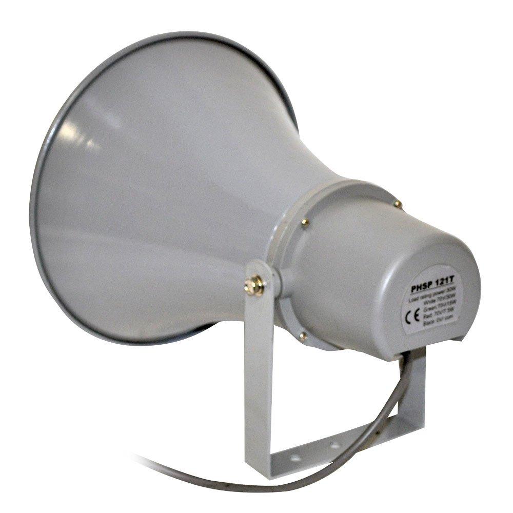 Pyle Pyle Indoor Outdoor PA Horn Speaker-11 Inch 30-Watt Power Compact Loud Sound Megaphone w/400Hz-5KHz Frequency,8 Ohm,70V Transformer,Mounting Bracket,For 70V Audio System-Pyle PHSP121T