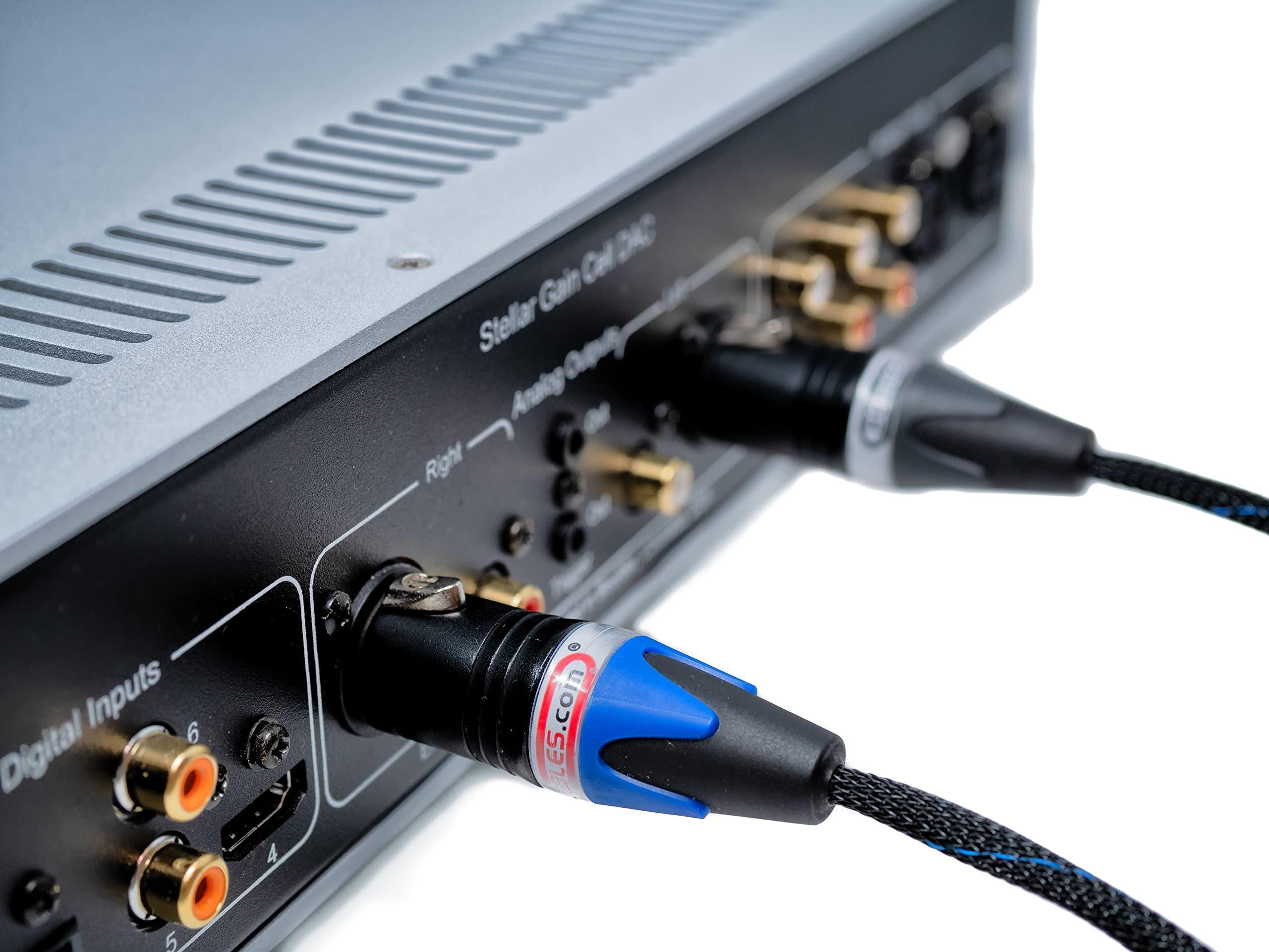 BETTERCABLES.COM BETTERCABLES.COM 3 Feet Blue Truth Ultra Balanced XLR Cables - Stereo Pair (2 Cables) - High-End, High-Performance, Audiophile Premium Hi-Fi Audio, Silver/Copper Hybrid, Teflon