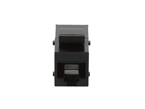 Networx Networx Black Cat6 RJ45 Feed Through Panel Mount Keystone Coupler