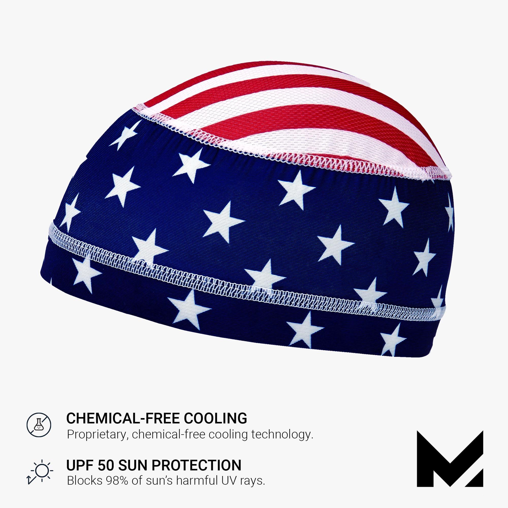 MISSION MISSION Cooling Helmet Liner, USA Flag - Lightweight & Breathable - Cools Up to 2 Hours - UPF 50 Sun Protection - Machine Washable
