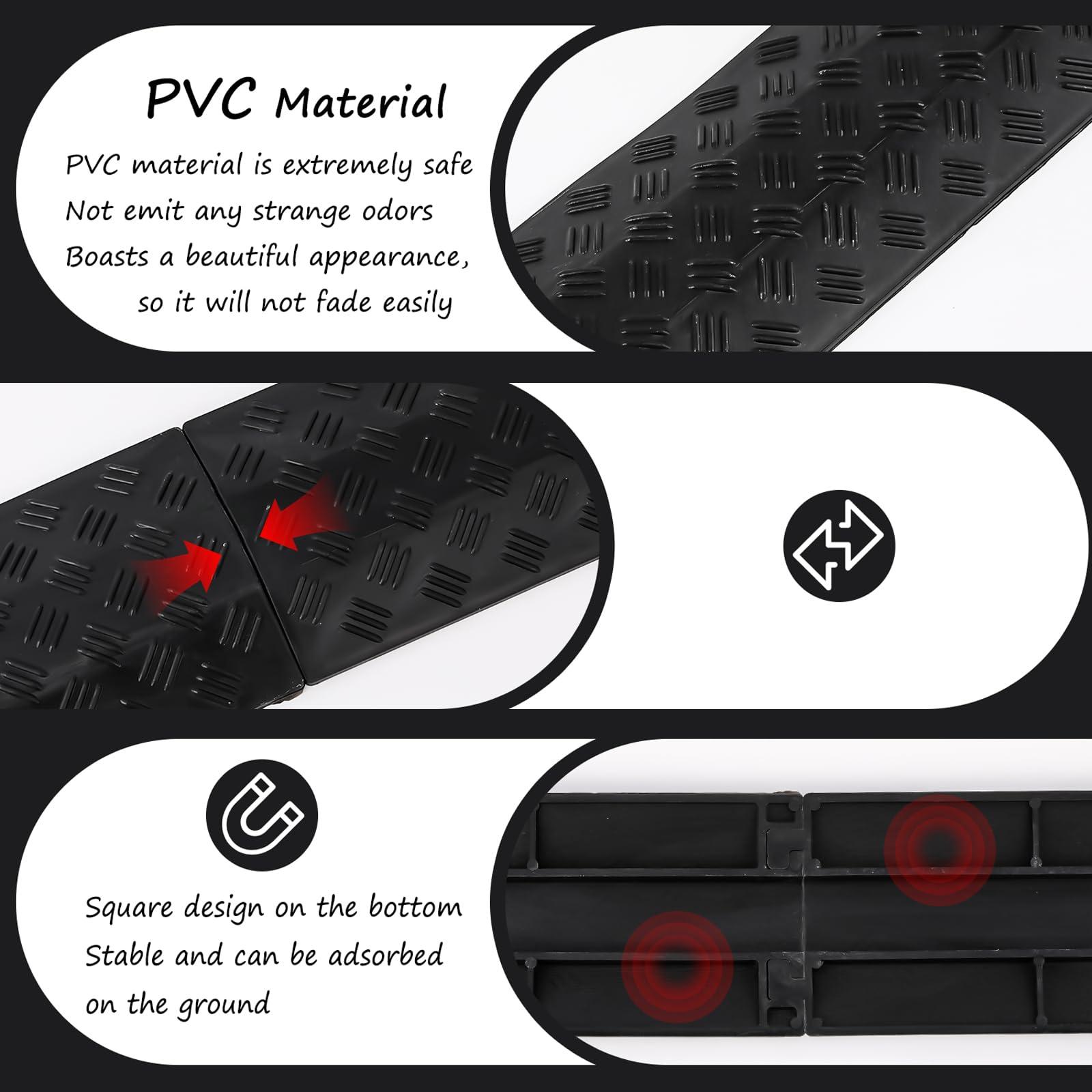 NEWTRY NEWTRY Speed Bump for Road PVC 3.3ft/40, 2kg/4.4lb Traffic Speed Hump Cable Protector Ramps for Garage Indoor Entrance Outdoor (Black)