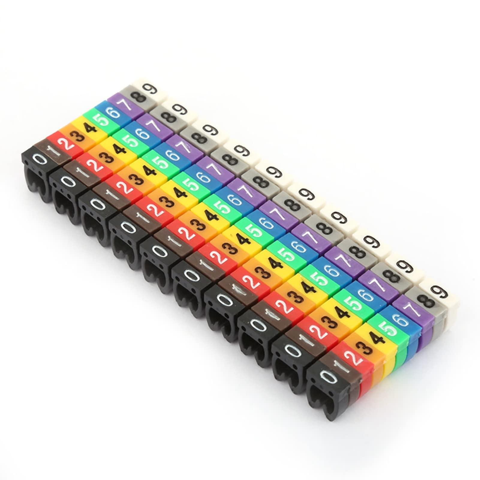 Hyuduo Digital Number Tube Wire Number Label Tube Cable Marker Colorful(100PCS KCM-4MM 4mm), Microcomputer Protection Device