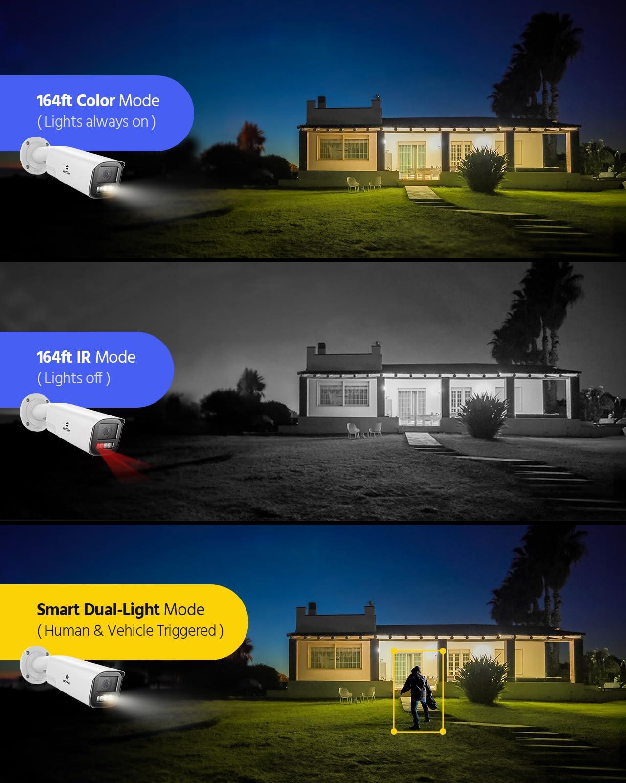 ANNKE ANNKE 4K PoE Security Camera System, Outdoor Home Surveillance, 4pcs Varifocal Bullet PoE Cameras with Two Way Talk, Pre-Installed 4TB HDD 8CH Video Recorder, 4X Optical Zoom, Smart Dual Light