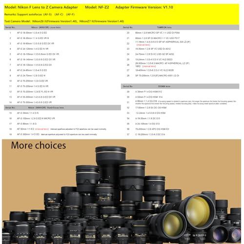 VILTROX VILTROX NF-Z Lens Mount Adapter Auto Focus Lens Mount Adapter Converter Control Ring for Nikon F Lenses to Nikon Z Mount Series Cameras Z5 Z50 Z30 Z6 Z6II Z7 Z7II Zfc Z8 Z6III Z7III